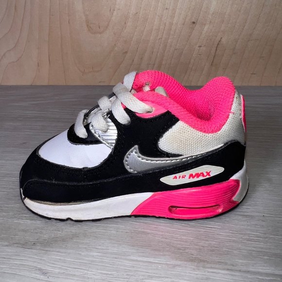 Nike Air Max 90 Retro Infrared Pink/ Black/White 408112-122 Infant 4C - Picture 6 of 11